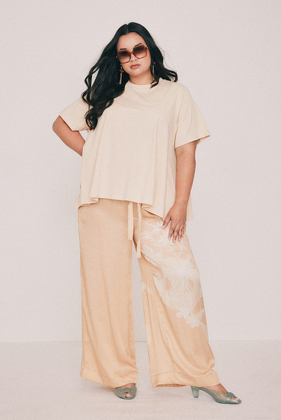 Kai Satin Pant in Cream