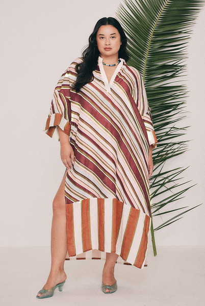 Isla Kaftan Pool Dress in Stripe