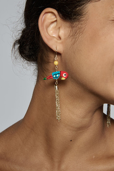 Parrot Earrings in Multi