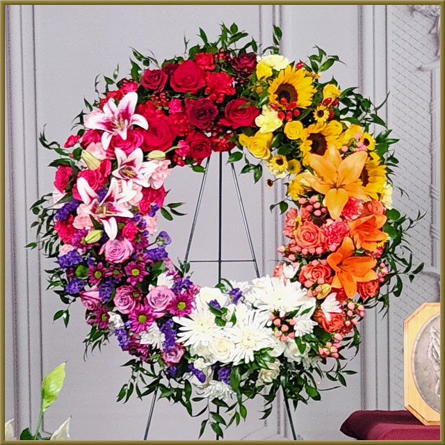 Peaceful Prism Wreath - Oberer's Flowers