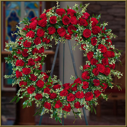 Rose Wreath on Easel