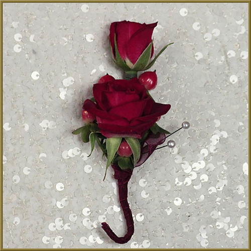 Cherry Love Boutonniere