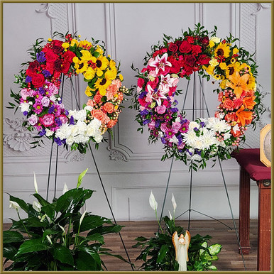 Peaceful Prism Wreath - Oberer's Flowers