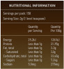 SAYBO Tonic Chai 300g Nutrition Information