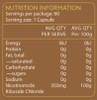 TheAgeHack NR 350mg - 60 caps - Nutritional information Panel