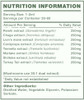 Mushify 8 Mushroom Matrix 60ml - Nutritional information Panel