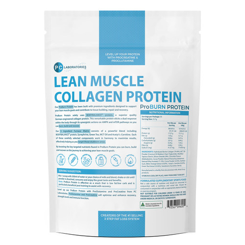 PC Laboratories ProBurn Protein - Decadent Chocolate Flavour - Back