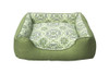 Shop Belle Reversible Dog Bed Cushion Green Damask Online