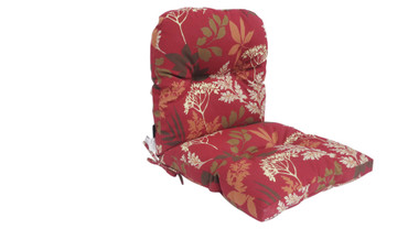 Delta midback outdoor cushion red floral set of 4 single cushion front view
