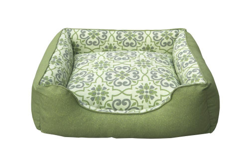 Shop Belle Reversible Dog Bed Cushion Green Damask Online