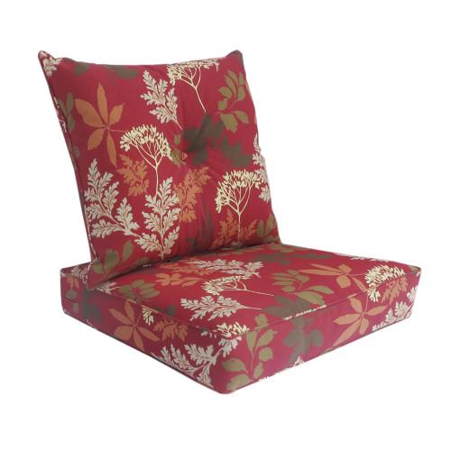 Shop Gala Deep Seat Cushion with Button Set Online - Red Floral