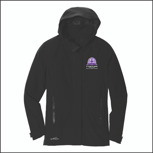 St. Clares Women's Eddie Bauer Water Repellent Hooded Black Jacket