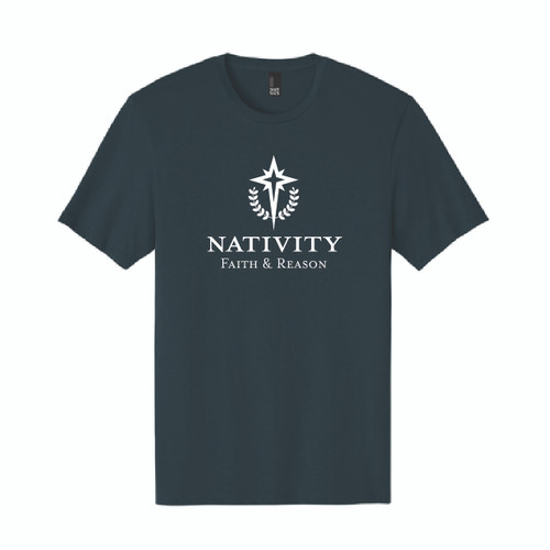Nativity - Youth Short Sleeve Navy Ringspun Tee - Classic Center Chest Print