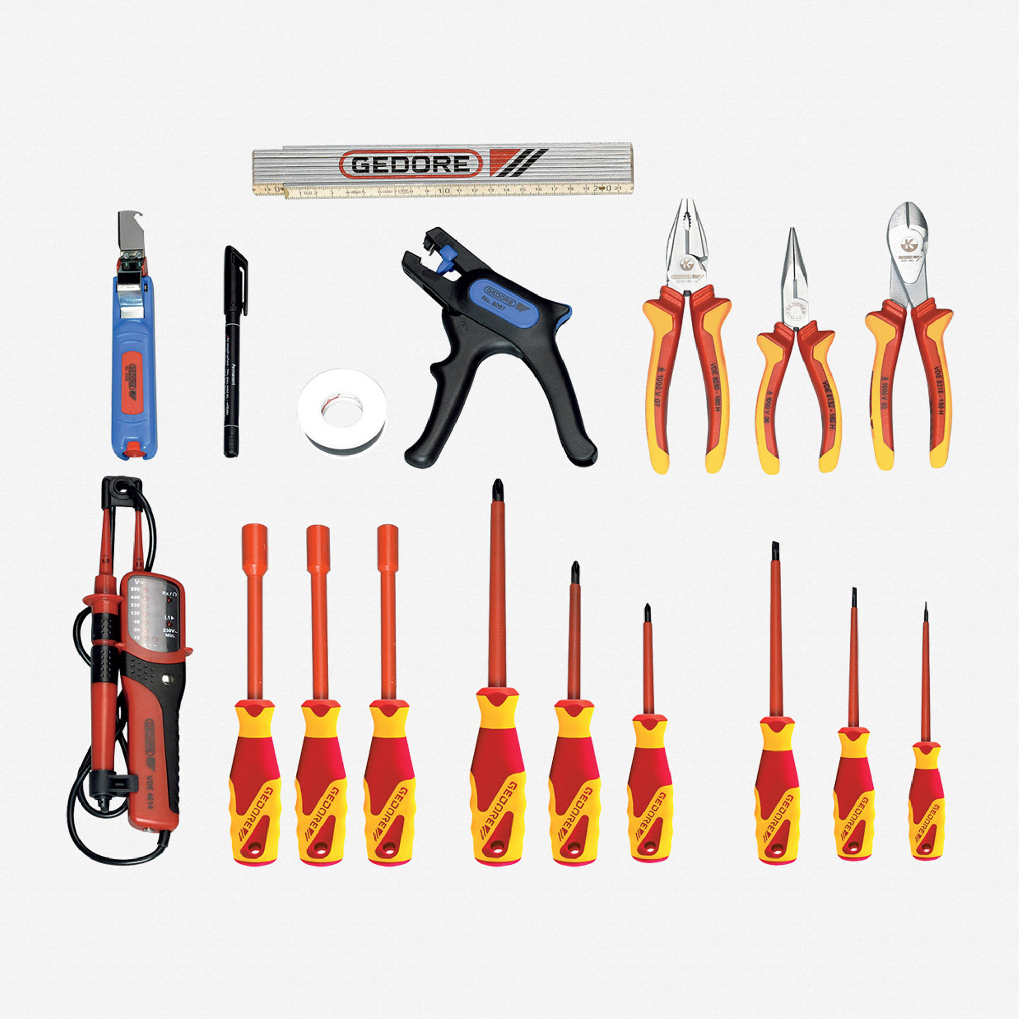 Gedore 1091 Electricians tool case 18 pcs