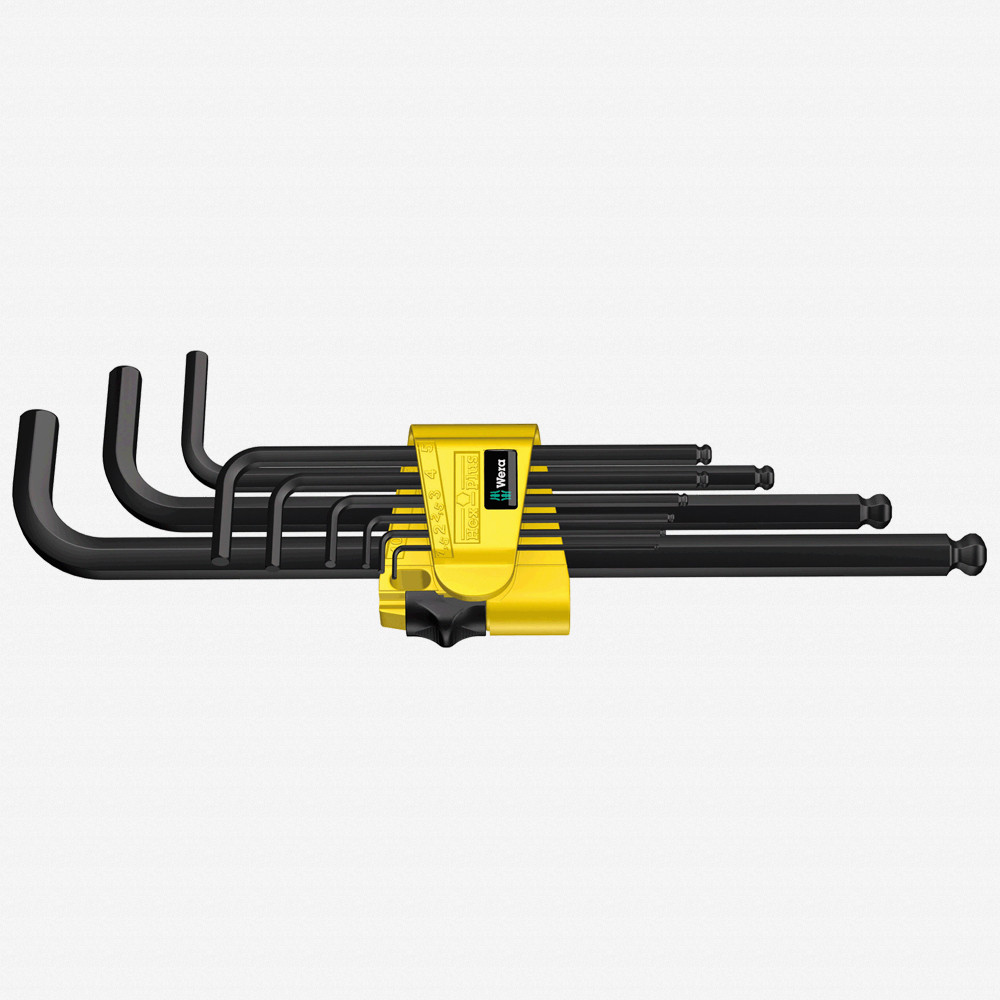 Wera 022171 Hex + Ball End Hex SAE L-key Clip Set, 9 Pieces | Wera