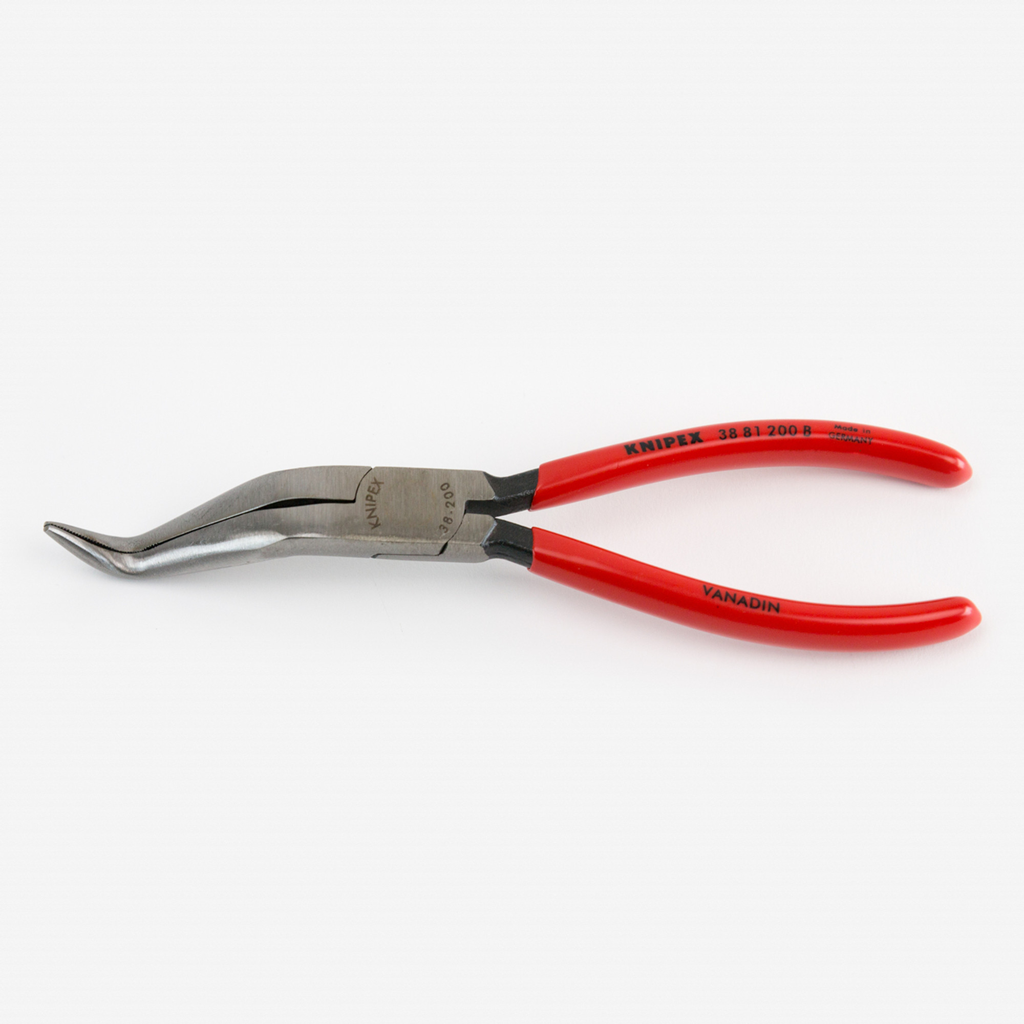 Knipex 8 Mechanic's Double Angle Long Nose Pliers w/o Cutter - Plastic  Grip, B Pattern