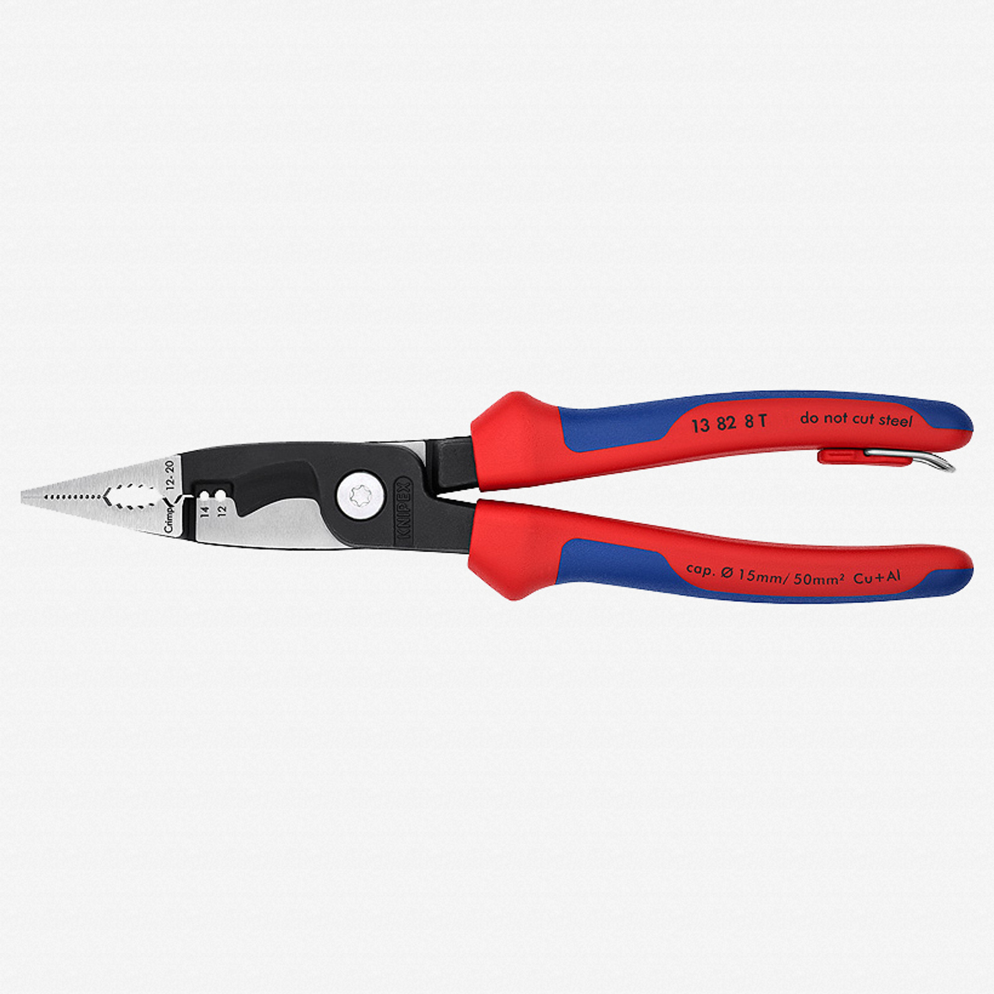 Knipex 13-82-8-T Pliers for Electrical Installation - MultiGrip Tethered Attachment - KC Tool