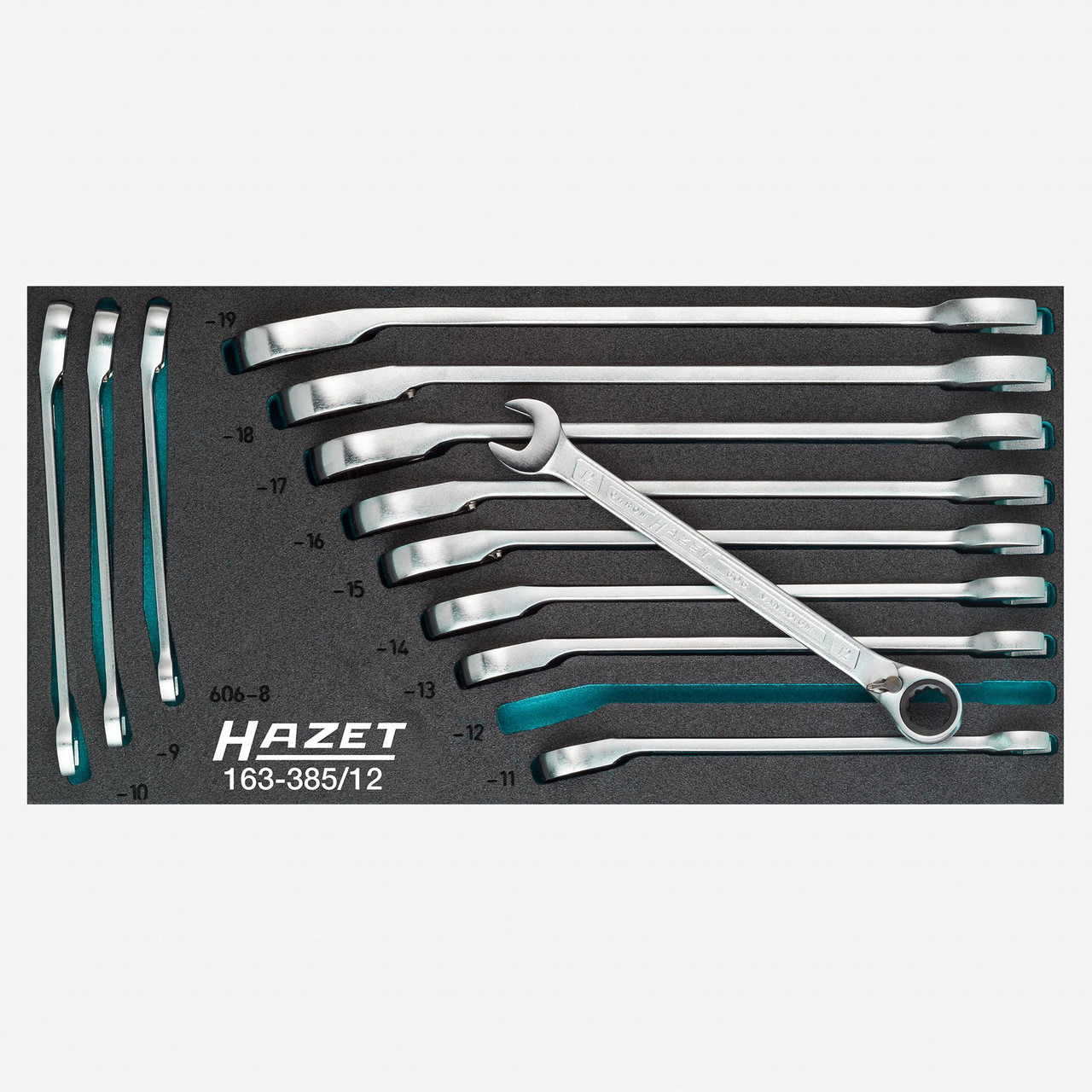 Hazet 163385/12 Ratcheting combination wrench set 12 pt