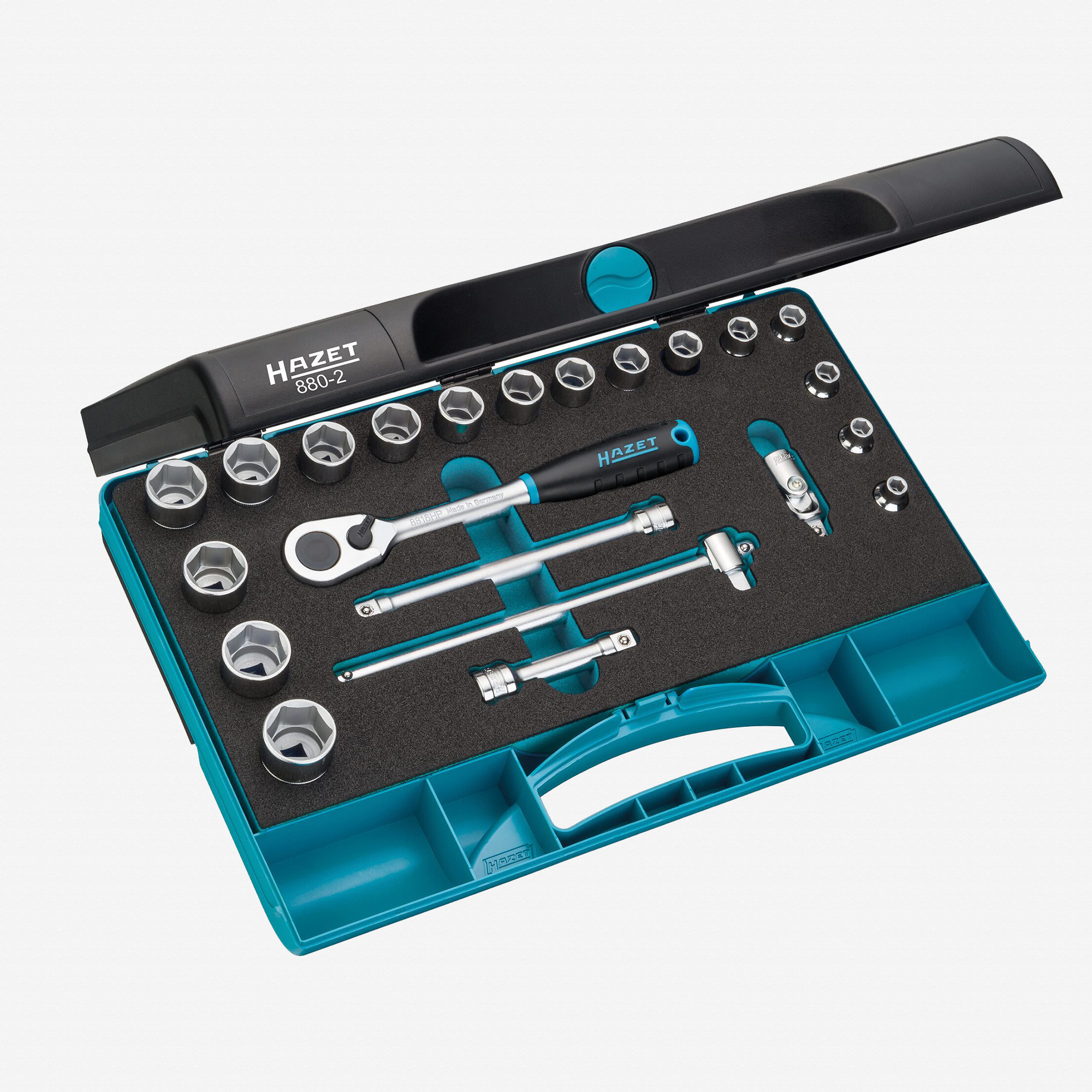 Hazet 880-2 Socket Set with Ratchet - 3/8