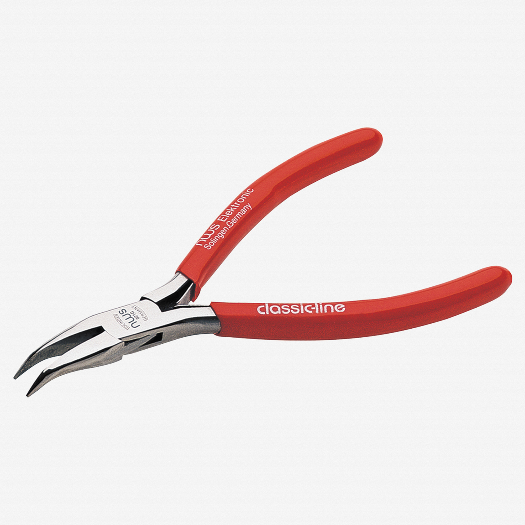 NWS 5.75 Bent Chain Nose Pliers - 45 Degree - MicroFinish - Plastic Grip