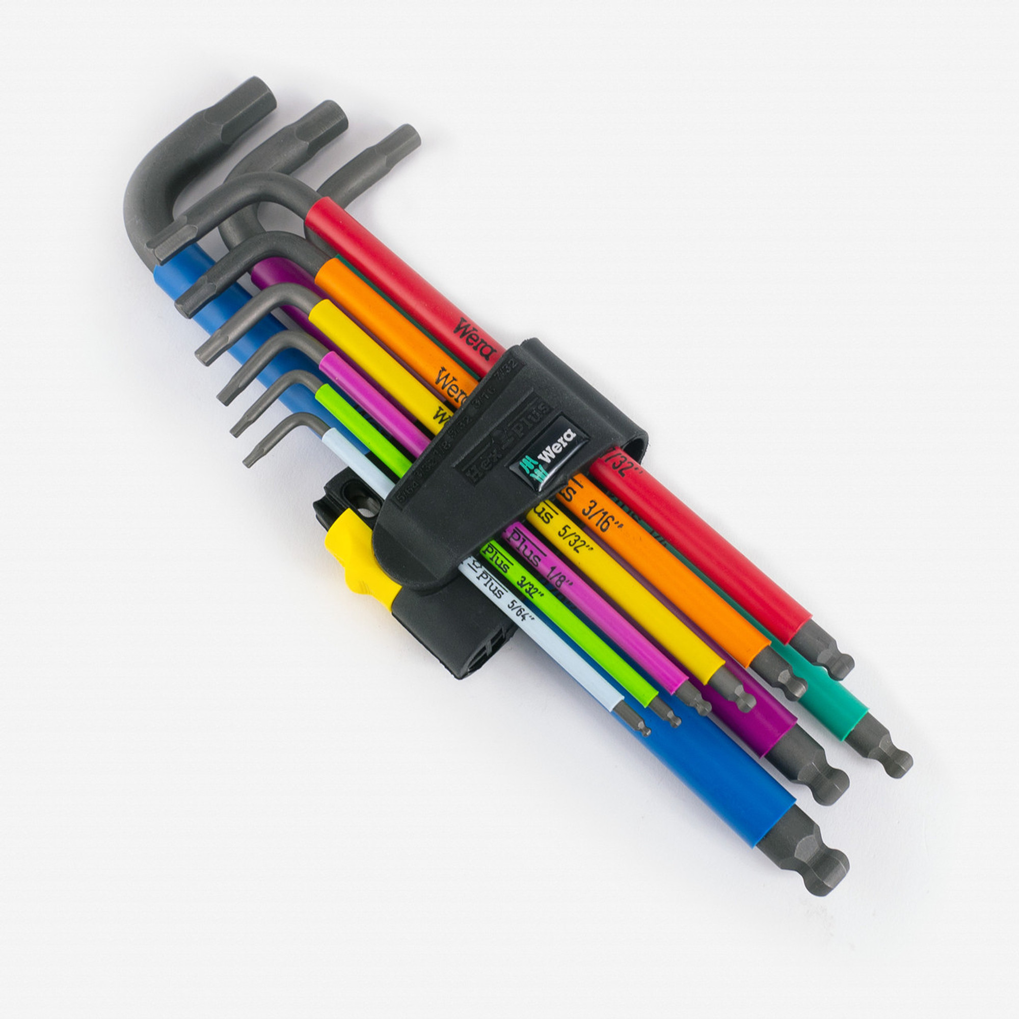 Ratchet Set, 28, 1/4 in, SAE and Wera 05022640001 950/9 Hex-Plus  Multicolour Imperial 2 L-Key Set