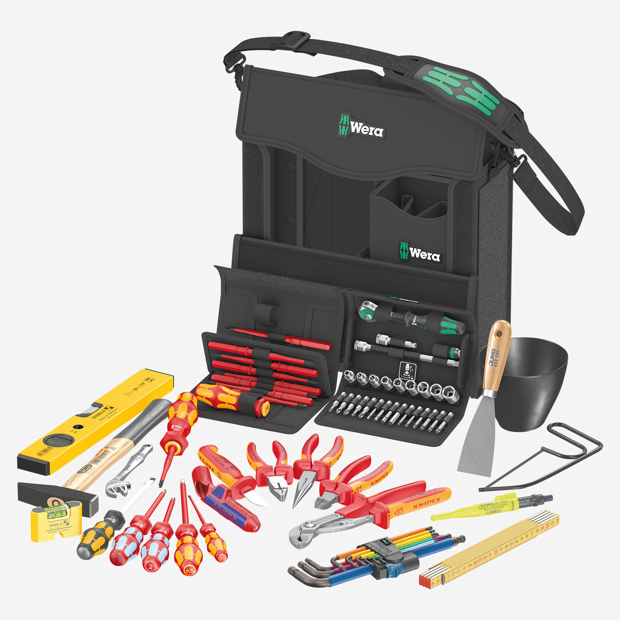 Wera 134025 2go E 1 Tool Set for Electricians, 73 Pieces