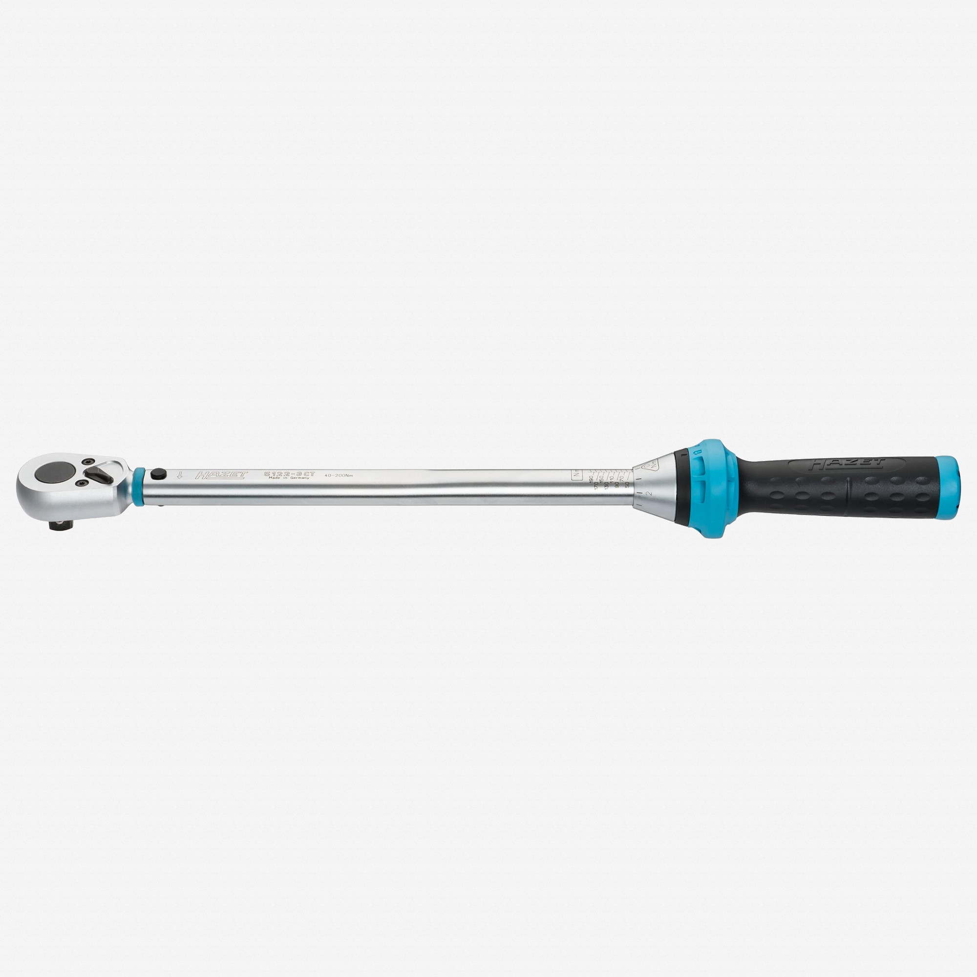 Hazet 5122-3CT Torque wrench with reversible ratchet 1/2" 40-200 Nm - KC Tool