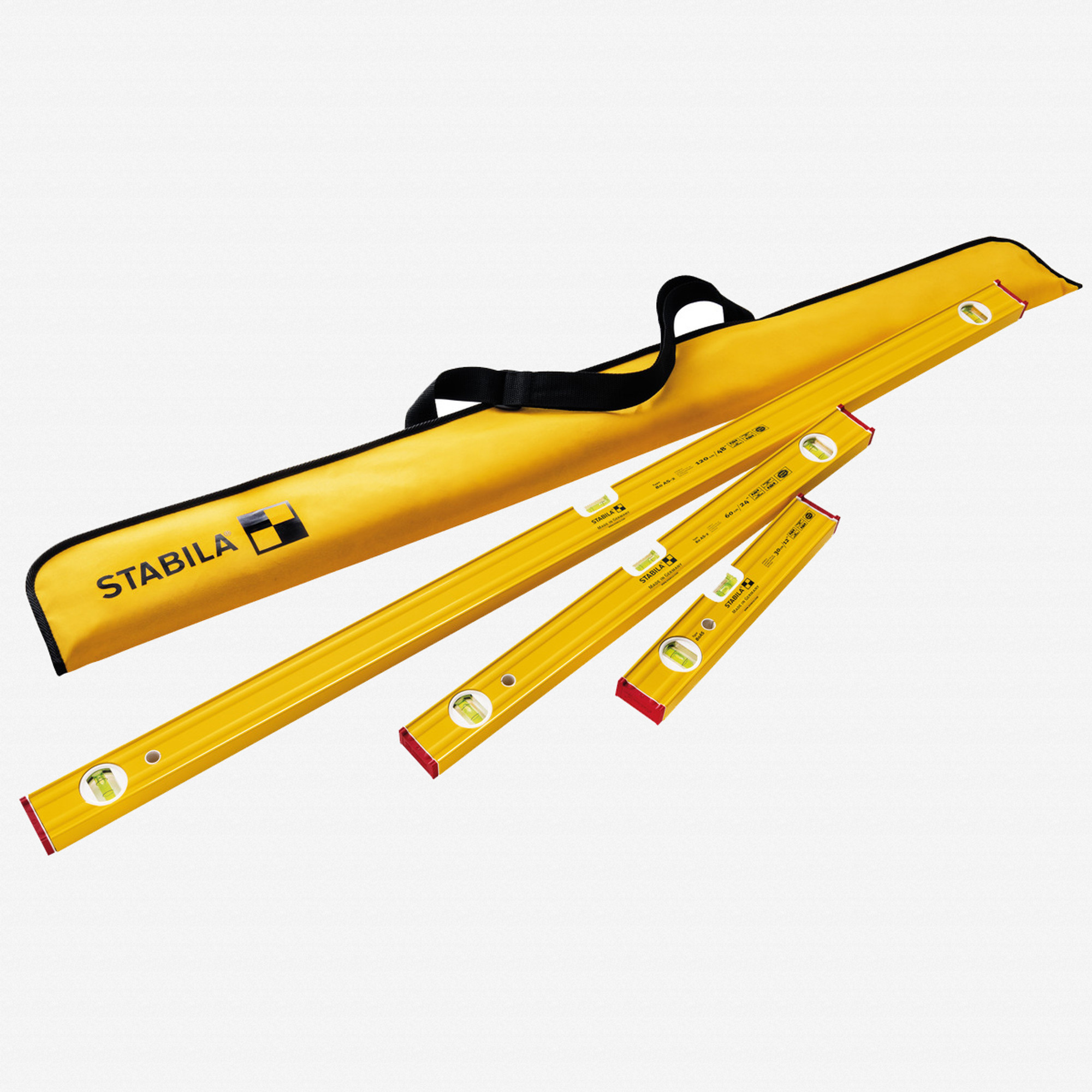 Stabila 29840 Pro 3 Level Set - 12" 80AS, 24" 80AS, 48" 80AS with Carrying Case - KC Tool