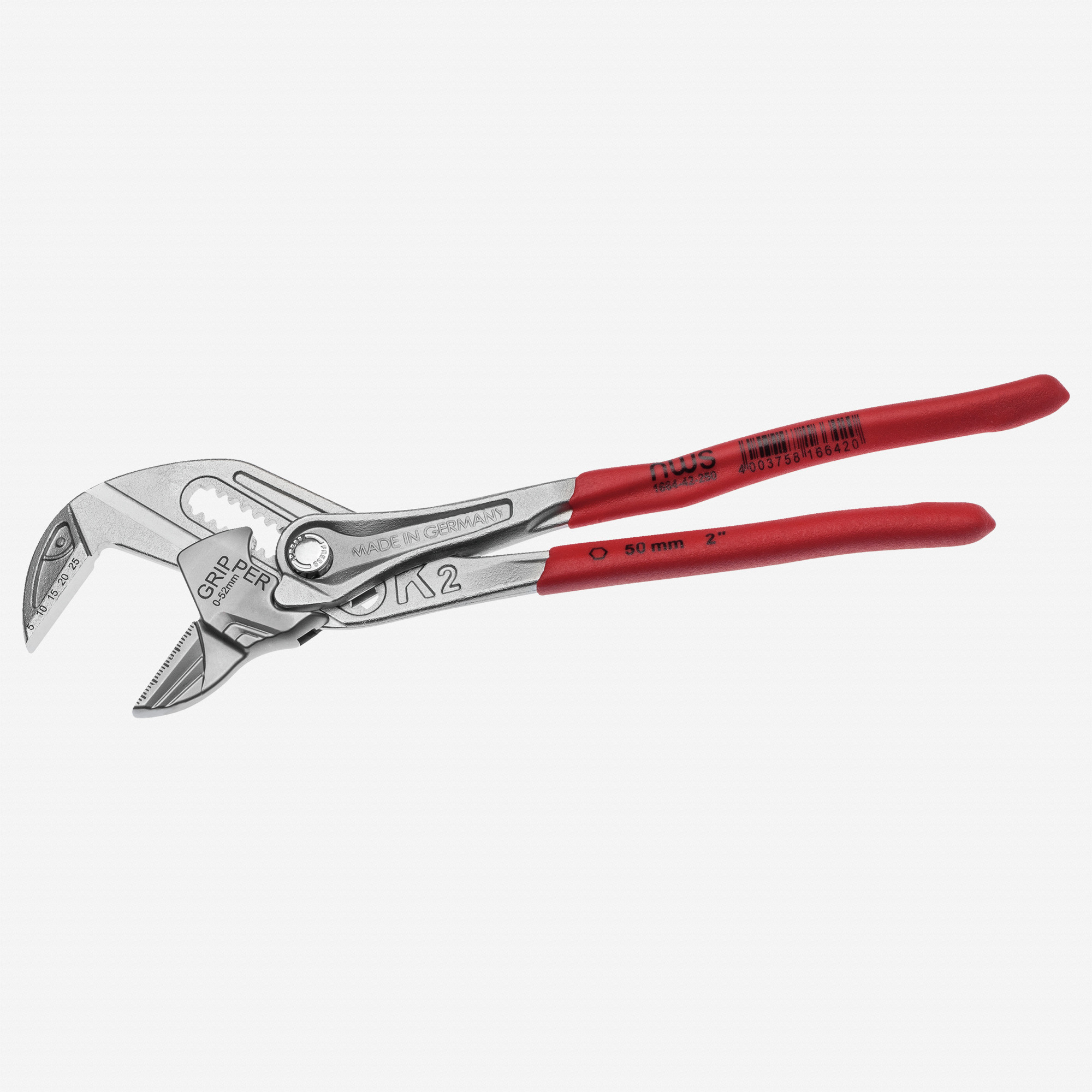 NWS Pliers Wrench Gripper Matte Chromium Plastic Grip, 10"