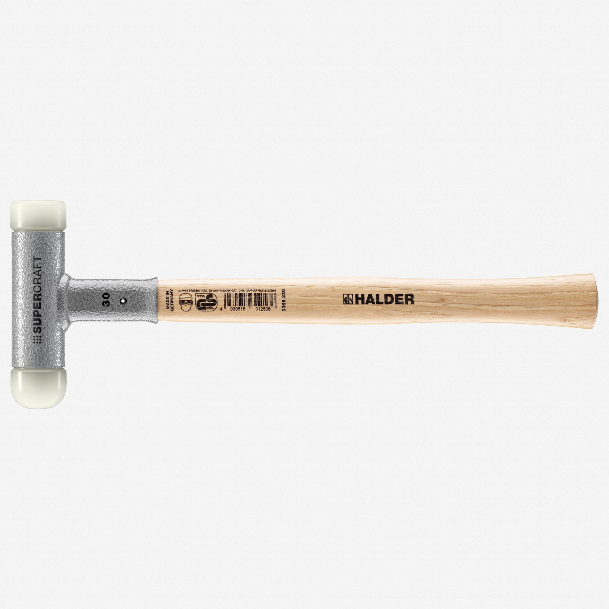 Halder Supercraft Dead Blow, Non-Rebounding Hammer with Rounded +