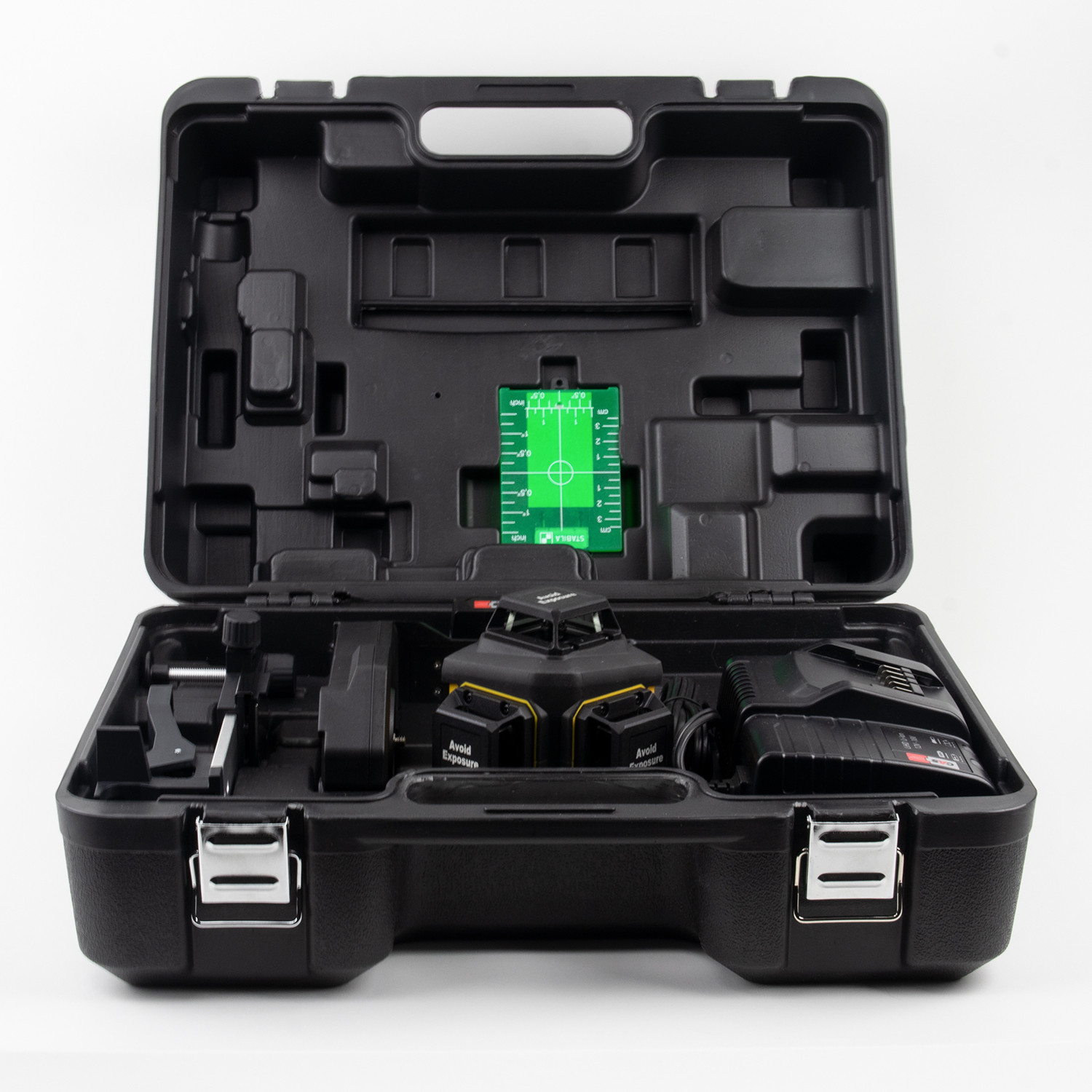 Stabila LAX 600G 3 Plane/360 Degree Green Beam Laser Kit, 7 Pieces