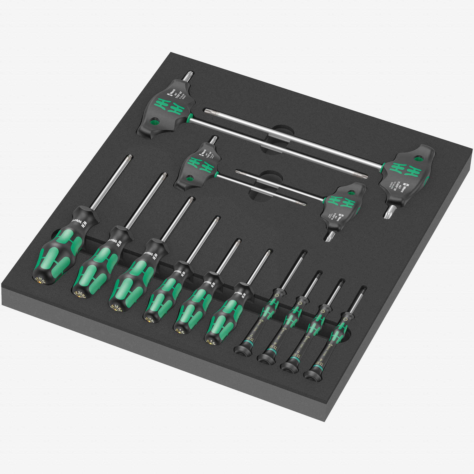 Wera 150103 Foam Insert TORX HF Screwdriver Set 1, 14 Pieces