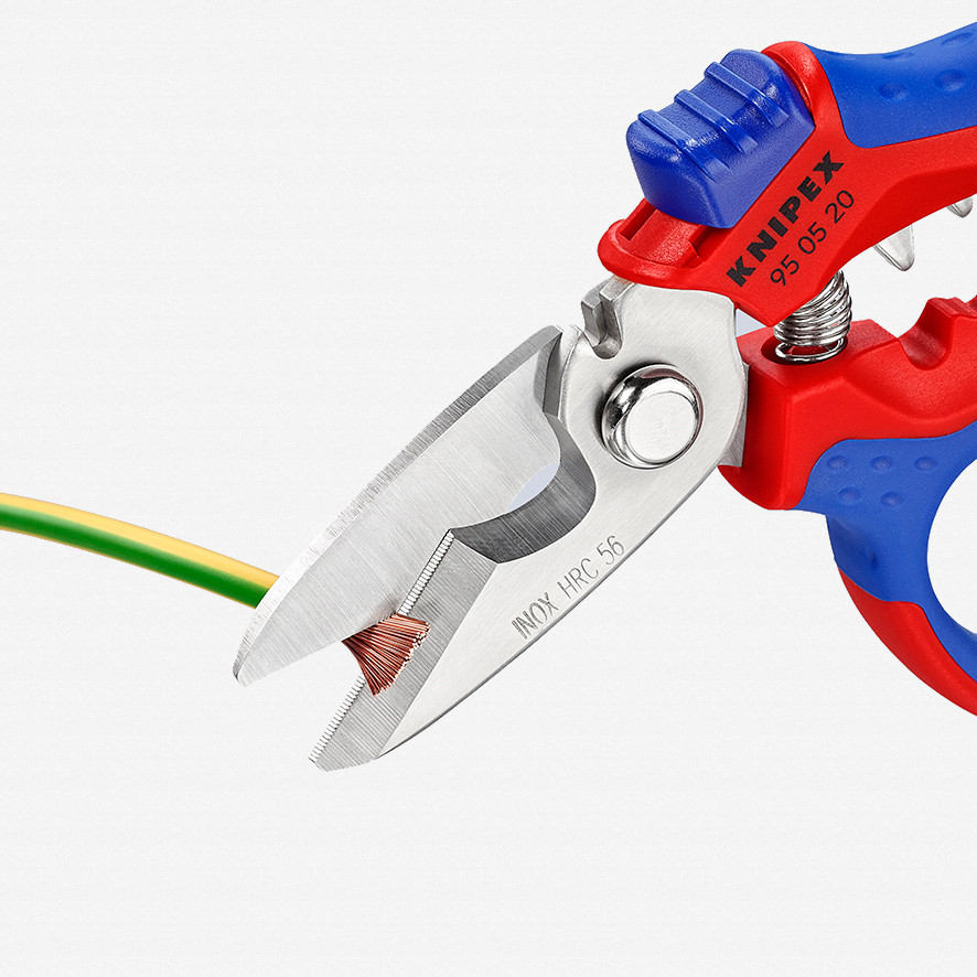 Knipex Angled Electricians' Shears with Crimp Area | Knipex at KC Tool