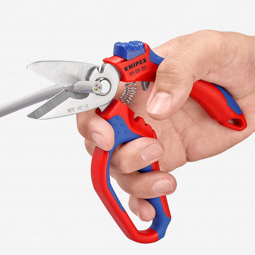 Knipex Angled Electricians' Shears with Crimp Area | Knipex at KC Tool