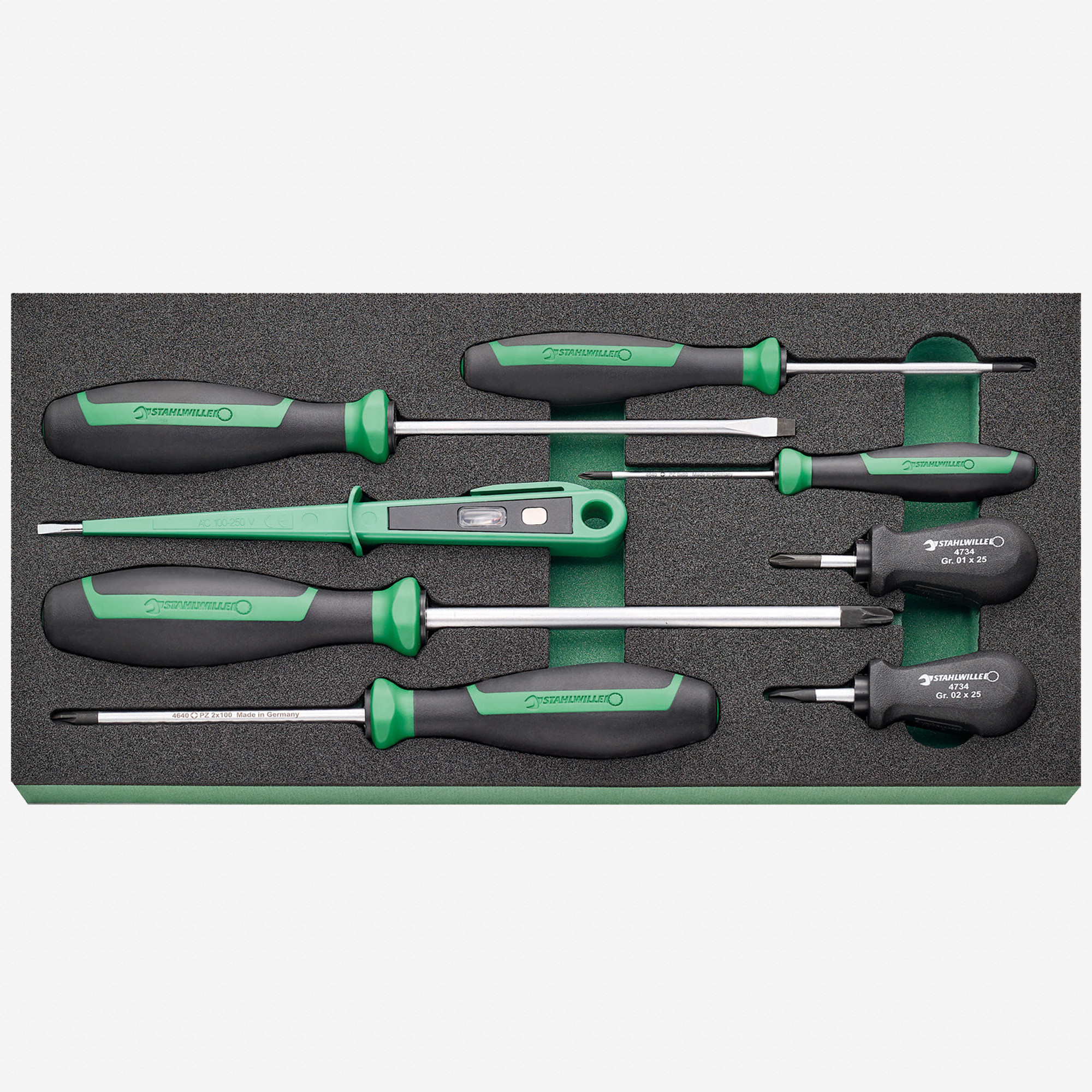 sheller 2点セット Stahlwille TCS 12 821/8 Screwdriver Set in Foam Tray, 9 Pieces