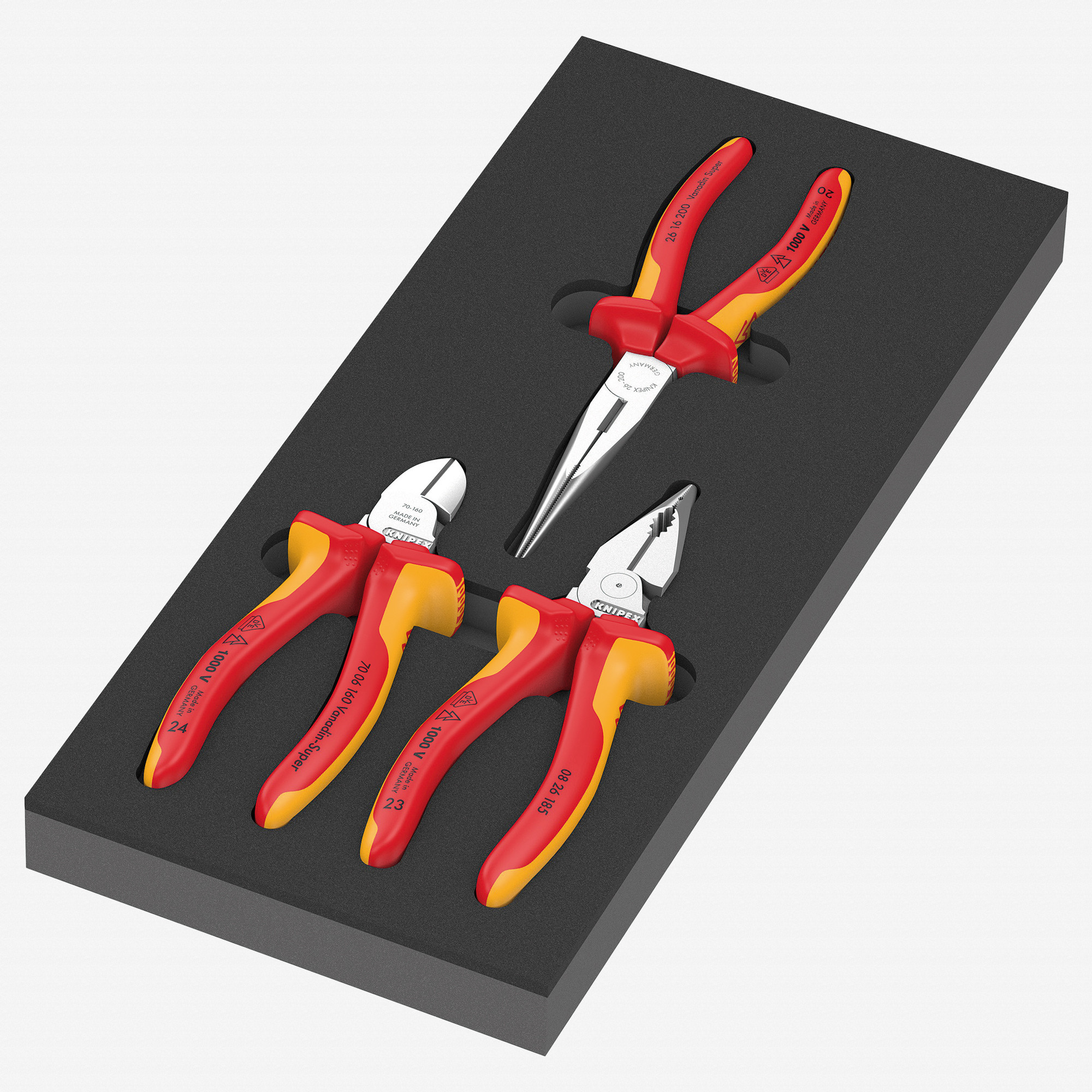 Wera 150184 Foam Insert Knipex Pliers VDE Set 1, 3 Pieces | Wera