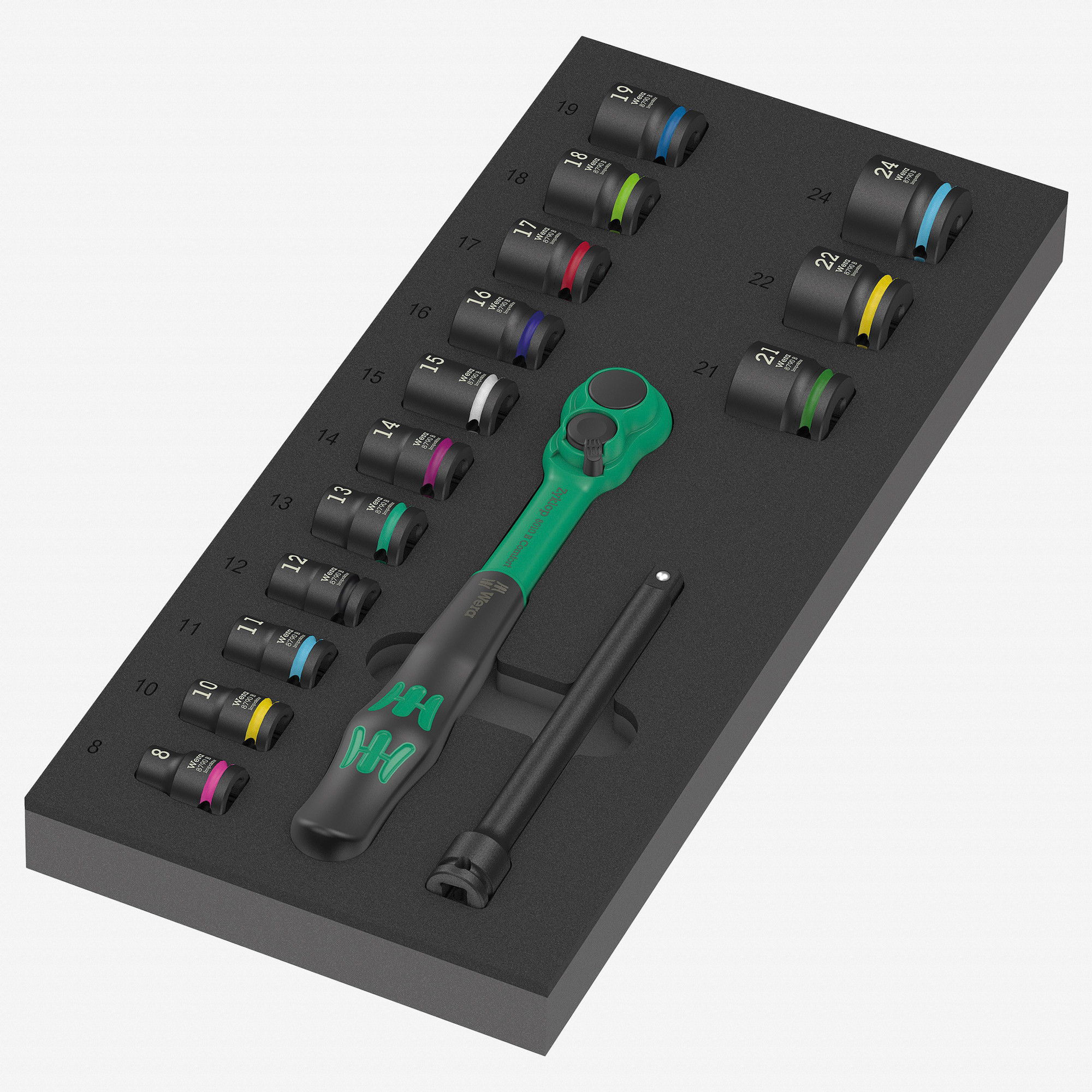 Wera 150114 Foam Insert 8010 B Zyklop Comfort Ratchet Set 1, 3/8