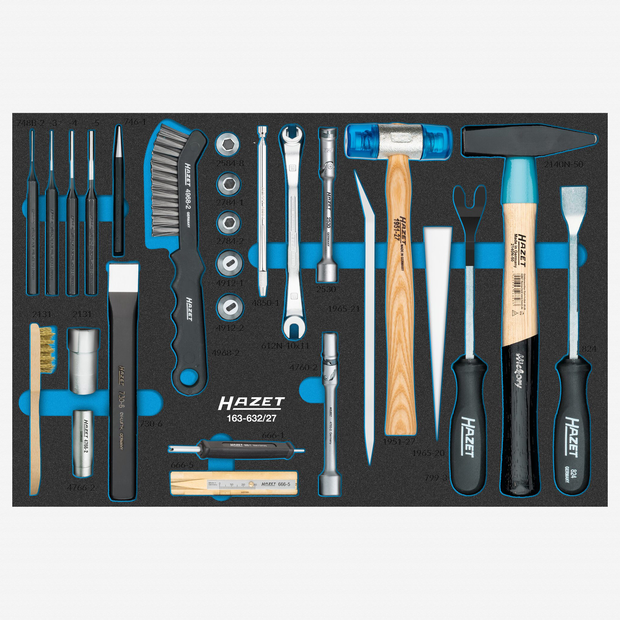 Hazet 163-632/27 Mechanic's Tool Set, 27 Pieces | Hazet at KC Tool