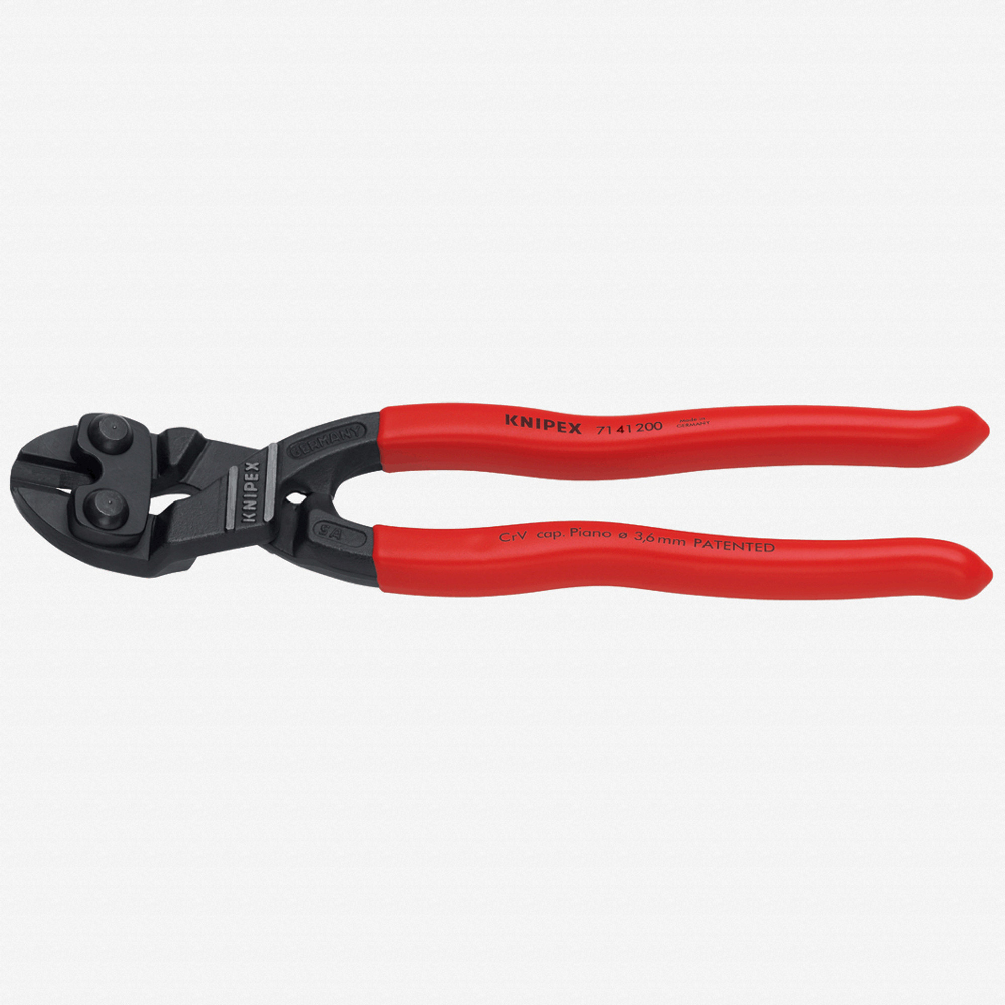 Knipex 8" Cobolt Compact Bolt Cutters 20 Degree Angled Blade - Plastic Grip