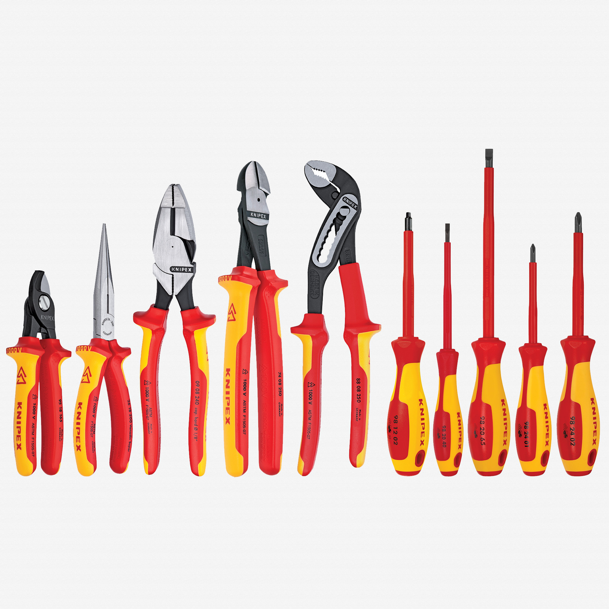 Knipex 10 Piece Pliers / Screwdriver Tool Set - 1,000V Insulated