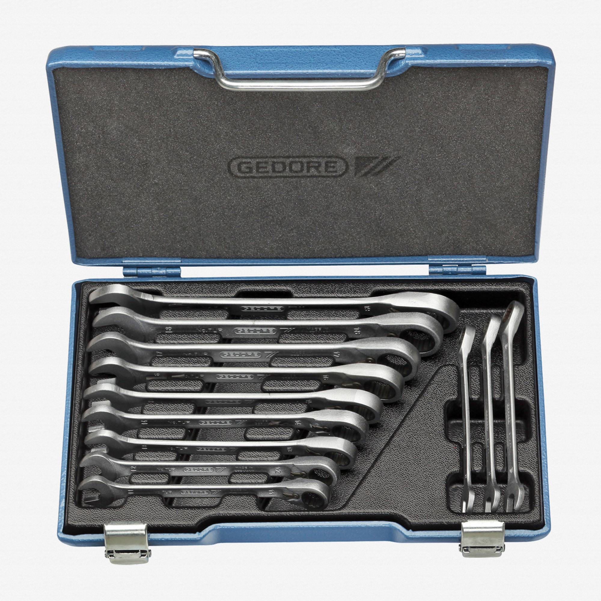 Gedore 7 UR-012 Combination ratchet spanner set, reversible 12 pcs 8-19 mm