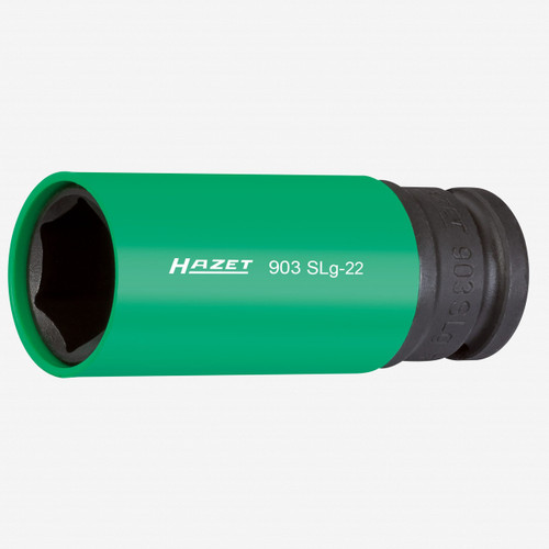 Hazet 903SLG-22 Impact socket (6-point) 22mm x 1/2" Lug Nut Impact Socket with Plastic Sleeve  - KC Tool