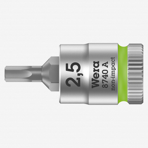 Wera 003331 8740 A Zyklop Bit Socket with 1/4" Drive with Holding Function , 2.5 x 28 mm - KC Tool