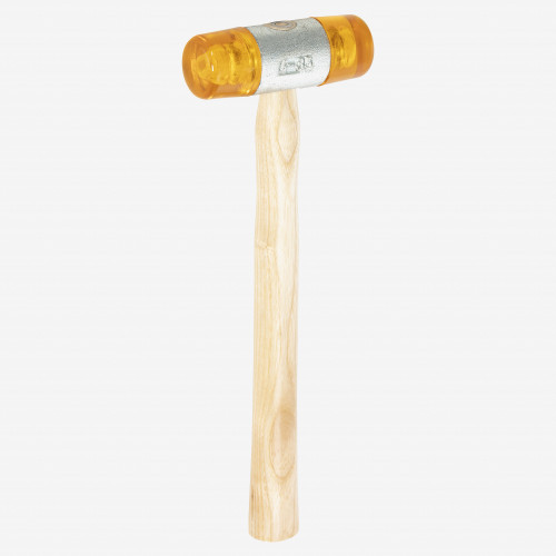 Picard 5.6oz Plastic Hammer with replaceable yellow plastic faces, 0.9 inch diameter - KC Tool