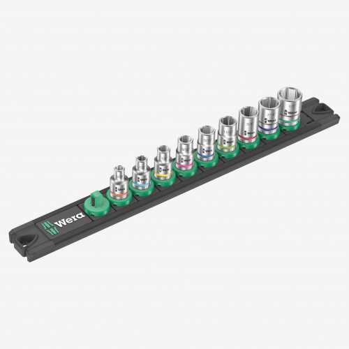 Wera 005420 SAE 1/4" Drive Zyklop Socket Set with Magnetic Holder, 9 Pieces - KC Tool
