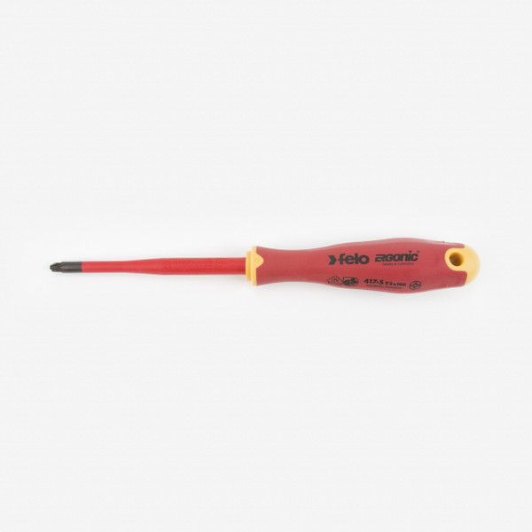 Felo 62657 E-slim Insulated #2 x 100mm Slotted/Phillips Screwdriver - KC Tool
