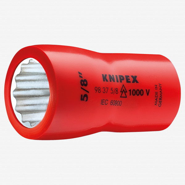 Knipex 98-37-1/2" Insulated 1/2" 6 Point 3/8" Socket - KC Tool