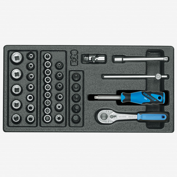 Gedore 1500 ES-20 Socket set 1/4" in 1/3 ES tool module - KC Tool