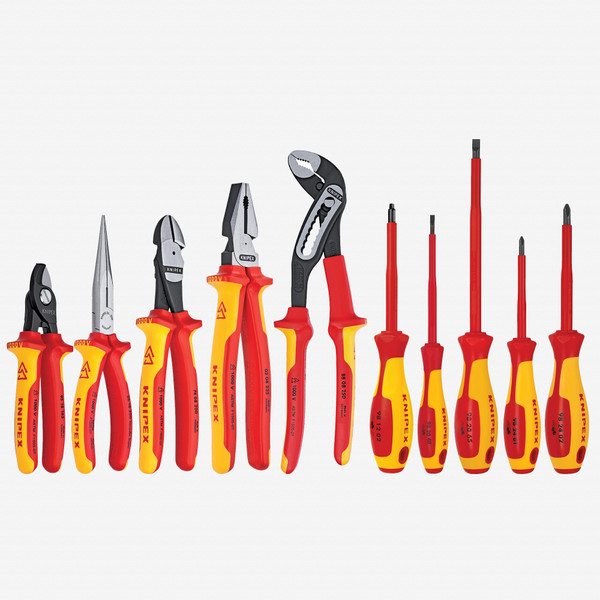 Knipex 10 Piece Pliers / Screwdriver Tool Set - 1,000V Insulated