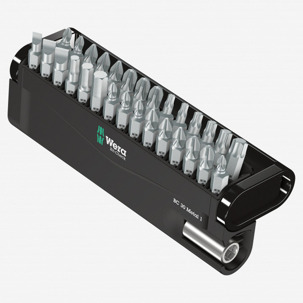 Wera 057434 Bit-Check 30 Metal 1 - PH, PZ, TX, Hex and Slotted Insert Bit Set - KC Tool